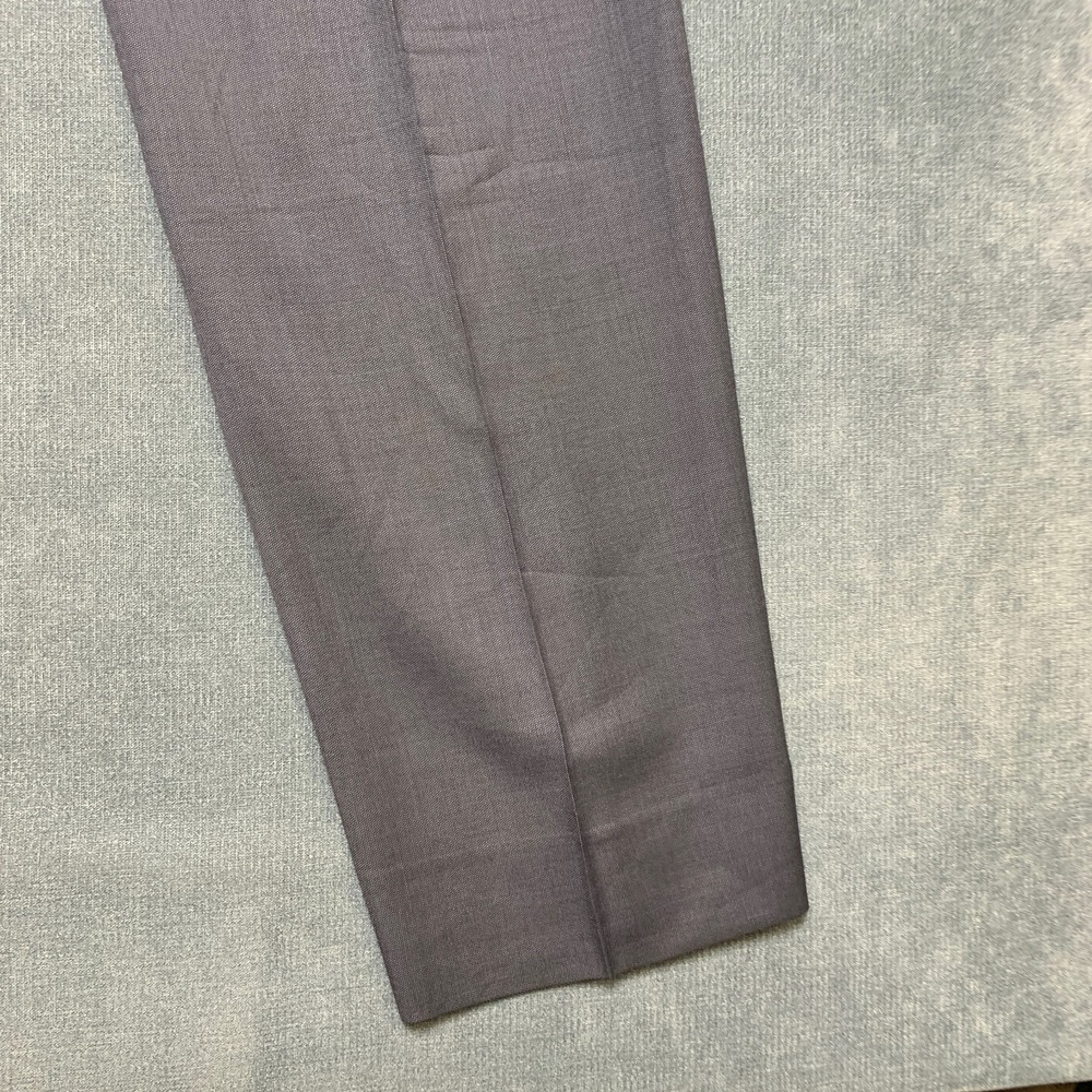 Mens Dress Pants 36 Gray Flat Front Business Formal Straight Leg Office Wear - Picture 12 of 14